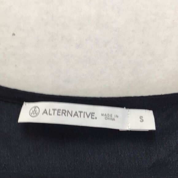 Alternative Apparel Peaches Silk Blend Black Top - Picture 7 of 11